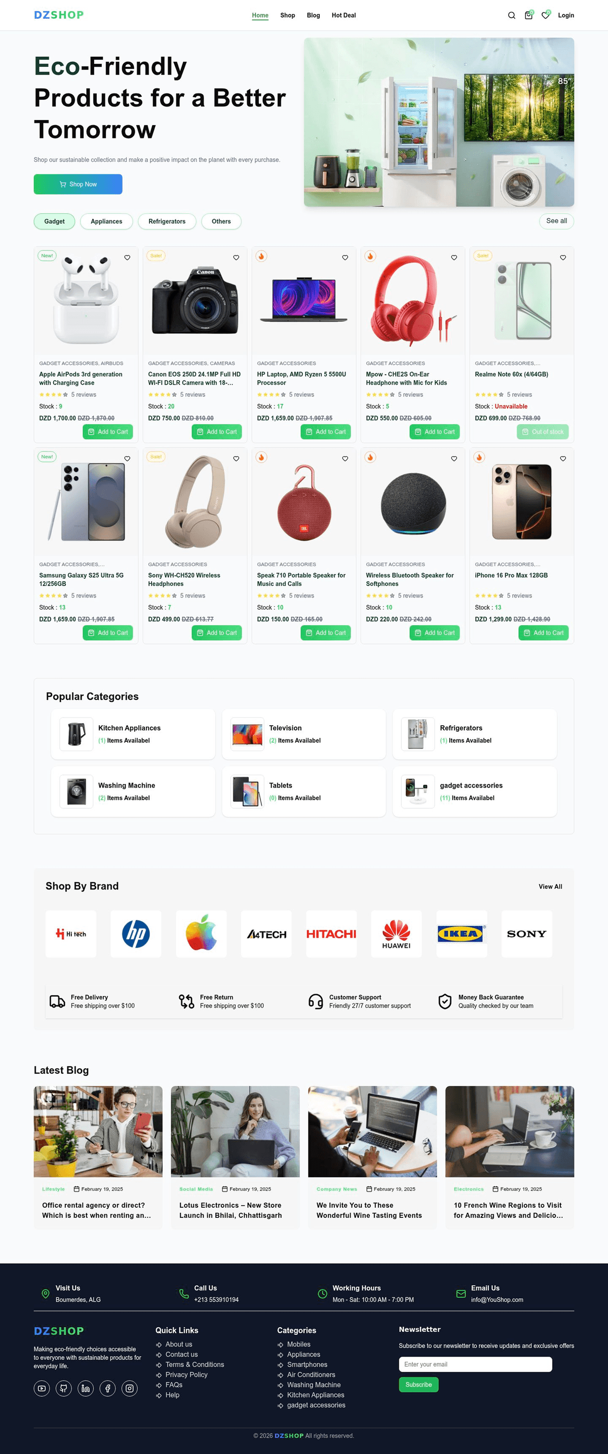 Dz shop multi-vendor ecommerce store